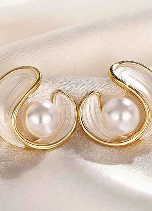 Orecchini a perno da donna Huitan, delicati, con smalto bianco, estetici, per matrimonio, fidanzamento, accessori di lusso, versatili, gioielli da festa, regalo per signora