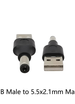 Presa Jack femmina 1/2/5Pcs 5.5*2.1mm A USB 2.0 tipo A spina maschio connettore cc adattatore per spine di alimentazione 5V per Laptop
