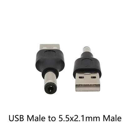 Presa Jack femmina 1/2/5Pcs 5.5*2.1mm A USB 2.0 tipo A spina maschio connettore cc adattatore per spine di alimentazione 5V per Laptop