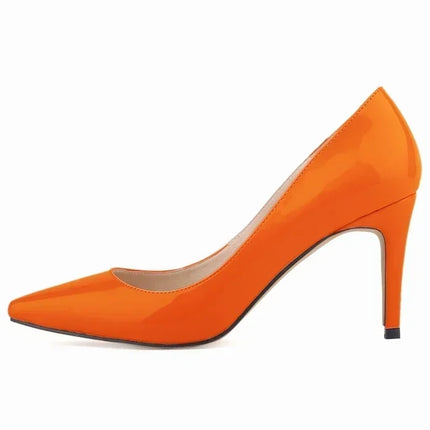 Décolleté da donna di grandi dimensioni Tacchi alti classici a punta Tacchi a spillo sexy da 9 cm Scarpe da festa di nozze rosse da donna eleganti e confortevoli