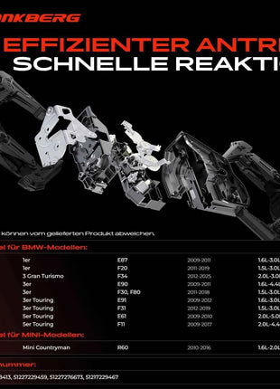 Frankberg 1x Serratura Porta Posteriore Sinistra per BMW E87 F20 F34 E90 F30 F80 E91 F31 F36 E60 F10 F07 MINI R60 937-818 51227318413