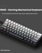 K61 USB Mini Mechanical Gaming Wired Keyboard Hot-Swappable Mechanical Keyboard Detachable Cable