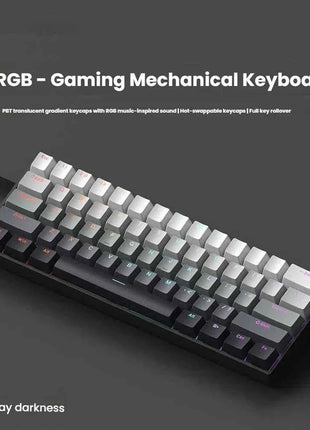 K61 USB Mini Mechanical Gaming Wired Keyboard Hot-Swappable Mechanical Keyboard Detachable Cable