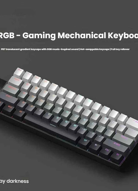 K61 USB Mini Mechanical Gaming Wired Keyboard Hot-Swappable Mechanical Keyboard Detachable Cable