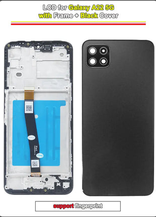 Display LCD Testato per Samsung A22 5G, Schermo Touch con Digitalizzatore, Assemblaggio Completo per Samsung A226 A226B, Schermo LCD con Cornice