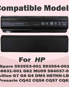 CQ32 MU06 Replace Laptop Battery for HP Spare 593553-001 593554-001 CQ42 CQ43 435 436 for HP Pavilion DM4 G4 G6 G7 DV3-4000 DV5-