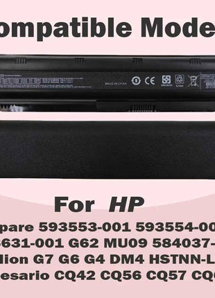 CQ32 MU06 Replace Laptop Battery for HP Spare 593553-001 593554-001 CQ42 CQ43 435 436 for HP Pavilion DM4 G4 G6 G7 DV3-4000 DV5-