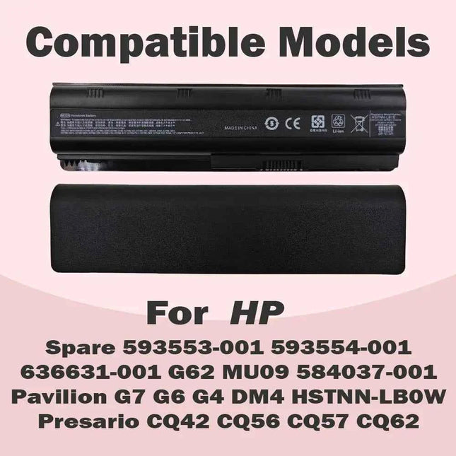 CQ32 MU06 Replace Laptop Battery for HP Spare 593553-001 593554-001 CQ42 CQ43 435 436 for HP Pavilion DM4 G4 G6 G7 DV3-4000 DV5-
