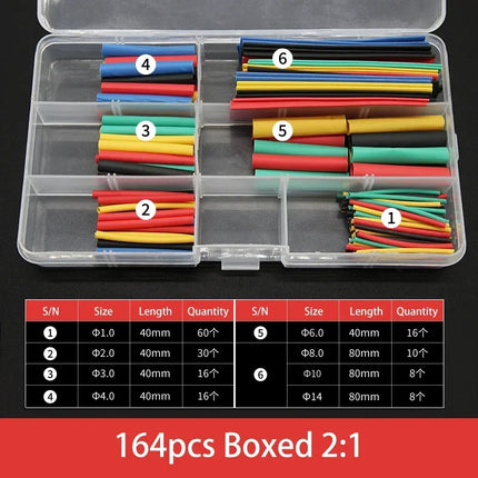 127/328/750 pezzi kit di avvolgimento tubi termorestringenti 2:1 filo termoretraibile tubo termoretraibile filo collegare copertura guaine di protezione