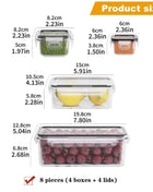 8-PC BPA-Free Airtight Food Containers with Locking Lids - Microwave/Freezer Safe PP Plastic Storage for Dry Goods/Fruit/Veggies