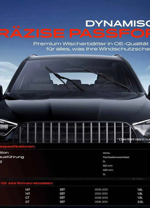Frankberg 2x Spazzole tergicristallo anteriori sinistra e destra per Alfa Romeo 147 937 GT 1.6L 1.9L 2.0L 2005-2010