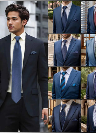 Set Cravatta e Fazzoletto Uomo Colorato 160cm - Accessori Matrimonio