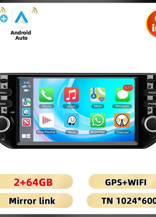 Podofo 6.2'' 2+64G Car Radio For Fiat Punto 2010-2016/Linea 2012-2015 Multimedia Player WIFI GPS Carplay Android Auto Car Stereo