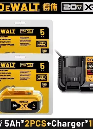 Batteria Dewalt 20V 100% Originale, Batteria agli Ioni di Litio Ricaricabile 6000mAh, Batteria di Ricambio per Utensili Elettrici Dewalt DCB200 DCB206