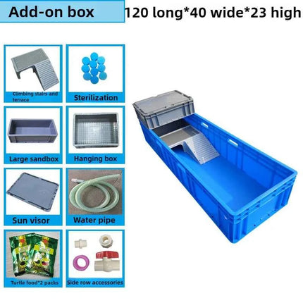 Turtle Tank with Drainage Drying Table Large Turtle Breeding Box Thickened Plastic Turtles Terrariums Turtles House Ecosystem