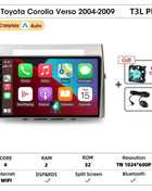 Srnubi Android Car Radio for Toyota Corolla Verso 2004-2009 Carplay Android auto 2Din Multimedia Player Autoradio Navigatore GPS