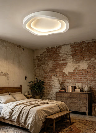 Lampadario LED Moderno e Creativo per Camera da Letto, Illuminazione Decorativa Rotonda Bianca per Soggiorno, Cucina e Sala da Pranzo