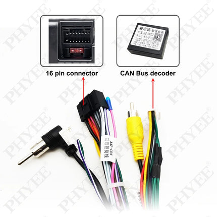 CAN Bus Decodificatore Cablaggio Adattatore Connettore A 16 Pin Cavo Antenna Radio per Nissan Qashqai J11 Tiida Sentra X-trail Teana