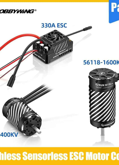 HOBBYWING EzRun ESC Motor Combo Brushless Sensorless 330A ESC 6V/7.4V/8.4V IP67 5690 56118 Brushless Motor For 1/8 1/7 RC Cars