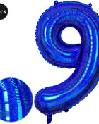 Palloncino laser blu da 40 pollici digitale 0123456789 Palloncino a elio foil Ragazzi Ragazze Compleanno Decorazioni per feste blu Palloncino Bluey