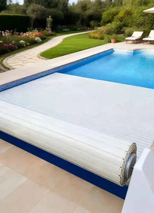 Copertura Automatica per Piscina Completamente Chiusa, Impermeabile, Retrattile, Isolata, con Lamelle, Protezione per Piscina Esterna