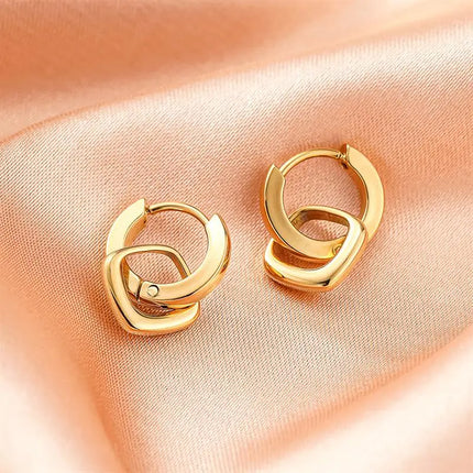 Orecchini Pendenti Huitan con Diamanti per Donna, Accessori Affascinanti in Acciaio Inossidabile per Matrimoni e Feste, Gioielli Geometrici Versatili alla Moda