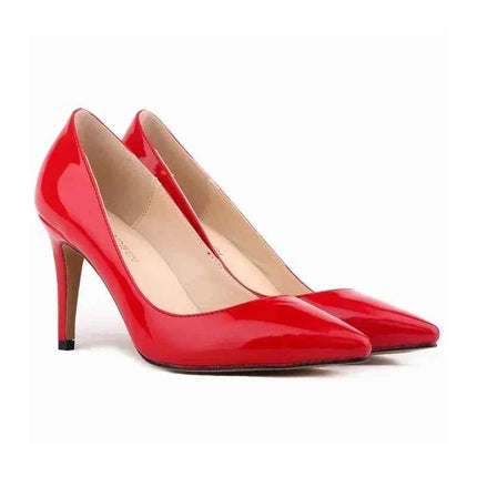 Décolleté da donna di grandi dimensioni Tacchi alti classici a punta Tacchi a spillo sexy da 9 cm Scarpe da festa di nozze rosse da donna eleganti e confortevoli