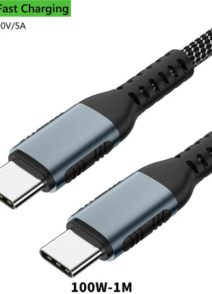 FDBRO cavo da USB C a tipo C 100W 5A PD cavo di ricarica rapida cavo dati per Macbook Xiaomi Huawei Samung cavo intrecciato USB