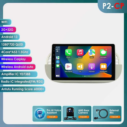 4G 8Core Android Car radio GPS Stereo For Fiat 500 2007-2014 Multimedia Video player 2DIN Autoradio DSP Carplay 7862 Head Unit