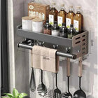 Portaspezie da Parete con Dispenser Olio e Aceto - Organizer Cucina