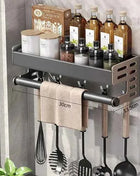 Portaspezie da Parete con Dispenser Olio e Aceto - Organizer Cucina