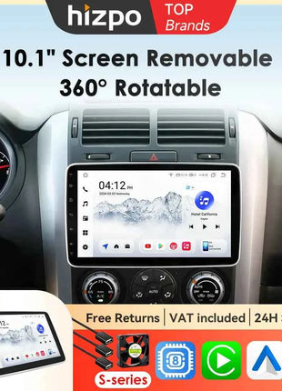 Hizpo 1din Car Stereo Radio Rotate Touch Screen For Universal Carplay GPS Navigation Bluetooth Android-auto WIFI Autoradio 7862