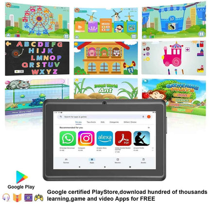 Nuovo Tablet per Bambini da 7 Pollici Android 13, 4GB RAM 64GB ROM, Espandibile fino a 1TB, WiFi, Bluetooth, Batteria da 4000mAh, Software con Custodia Protettiva