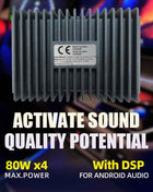 DSP 4 Channel Power Amplifier Car Audio Android Large Screen Dedicated Amplified Car Woofer Intelligent Sound Quality Processor