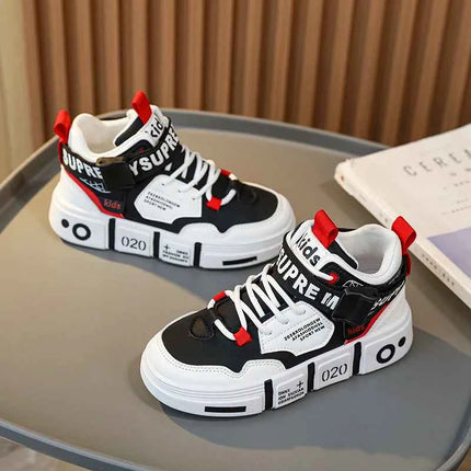 Scarpe da famiglia 2024 nuove scarpe sportive per bambini alte grandi bambini ragazzi fibbia casual scarpe da ballo blu resistenti all'usura antiscivolo