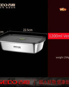 LFGB Certification 304 Stainless Steel Kitchen Food Preservation Box Air Out Slight Vaccum Crisper Well Sealed Seafood Container