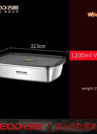 LFGB Certification 304 Stainless Steel Kitchen Food Preservation Box Air Out Slight Vaccum Crisper Well Sealed Seafood Container