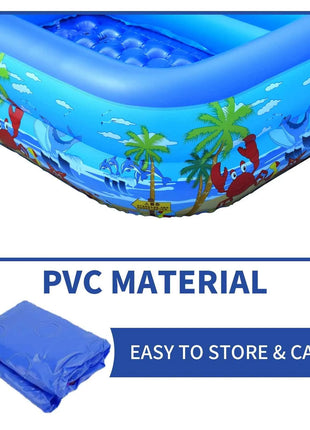 Piscina gonfiabile per bambini, bambini piccoli, adulti, piscina gonfiabile in PVC per feste acquatiche interne ed esterne, blu