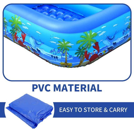Piscina gonfiabile per bambini, bambini piccoli, adulti, piscina gonfiabile in PVC per feste acquatiche interne ed esterne, blu