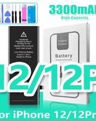 0 Cycle High Capacity Battery For iPhone 11 11Pro 12Pro 12 13 14 13Pro 14Pro Max Mini Phone Bateria + Free Tool Kit