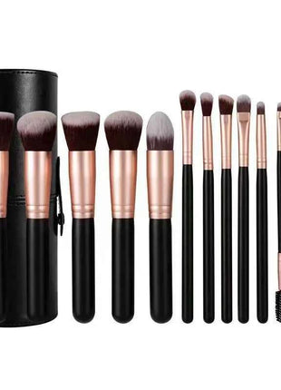 14 PCS Makeup Brush Set With Illuminated Mirror Portable Short Handle LED Light USB Rechargeable Makeup Brushes Kit