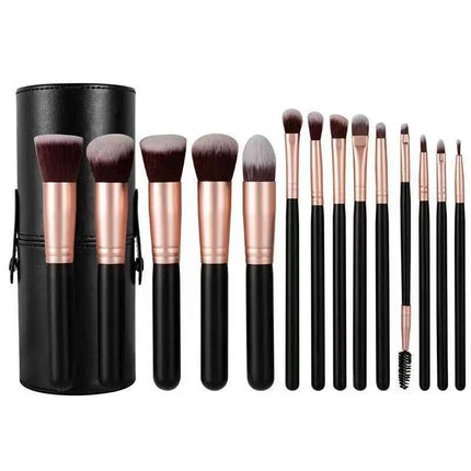 14 PCS Makeup Brush Set With Illuminated Mirror Portable Short Handle LED Light USB Rechargeable Makeup Brushes Kit