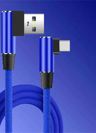 40W 5A USB To Type C Fast charge Weave Data Cable 90 Degree Phone Charger Cable For iPhone Xiaomi Redmi Huawei USB Charging Wire
