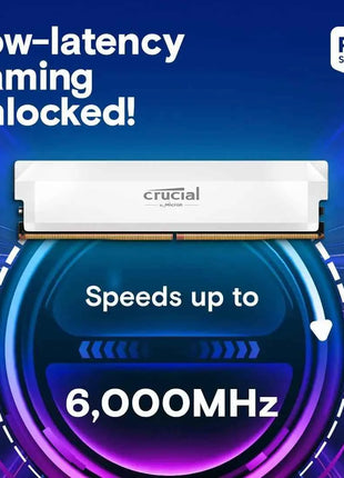 Crucial Pro DDR5 RAM 16GB/2x16GB, CL36 6000MHz, Overclocking Desktop Gaming Memory, Intel XMP 3.0 & AMD Expo Compatible, White