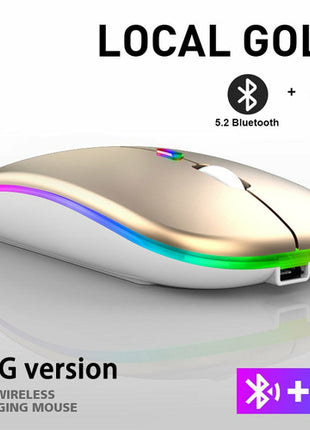 Mouse Wireless RGB Bluetooth 5.2 Ricaricabile - Gaming e Ufficio