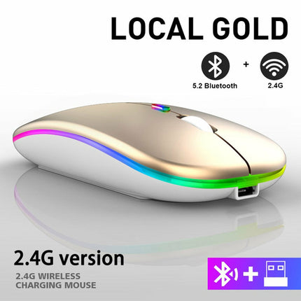 Mouse Wireless RGB Bluetooth 5.2 Ricaricabile - Gaming e Ufficio