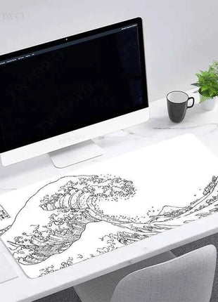 Mouse Pad Gamer Black And White Great Wave XL New Custom Computer Large Mousepad XXL MousePads Natural Rubber PC Table Mat