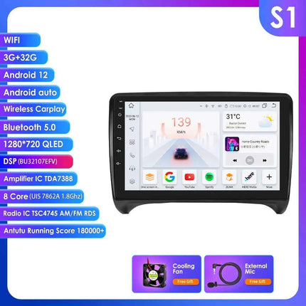 9" Hizpo 2Din Android Auto Car Radio for Audi TT MK2 8J 2006 - 2014 Snapdragon 6115 GPS Navigation SWC DSP 4G BT CarPlay 360°CAM