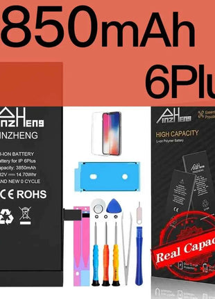 PINZHENG Real High Capacity Battery For iPhone 8 SE2020 6 6S 7 8Plus X Xs Max Xr Phone Replacement Batteries Warranty One Year