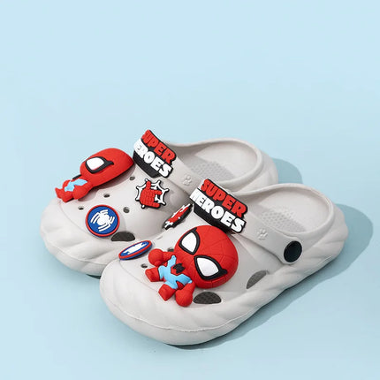 Ciabatte Marvel per bambini Cartoon EVA Fashion Summer Flat Shoes per ragazzi Ciabatte da casa con fondo spesso antiscivolo Nero Khaki Taglia 24-35